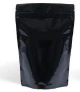 Black foil stand-up pouch with zipper