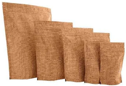 Jute-look stand-up pouches in several sizes
