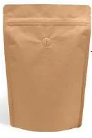 Brown kraft coffee pouch with a valve