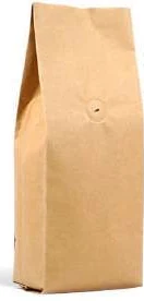 Brown paper side-gusset coffee bag with a valve