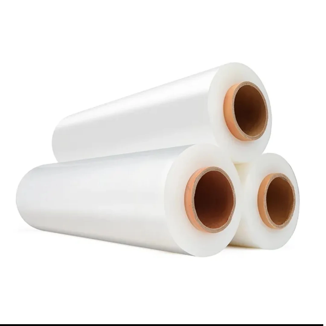Supplied image of transparent polyethylene film rolls, used as a liner material reference