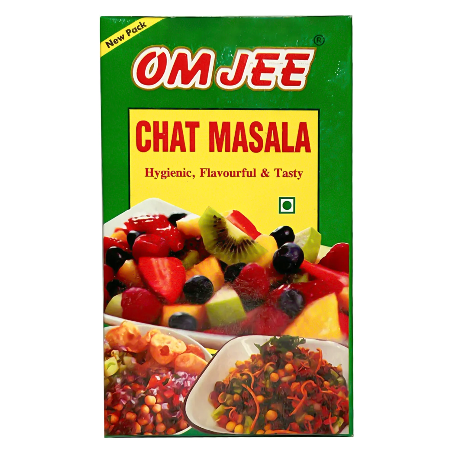 Omjee chaat masala printed retail pouch