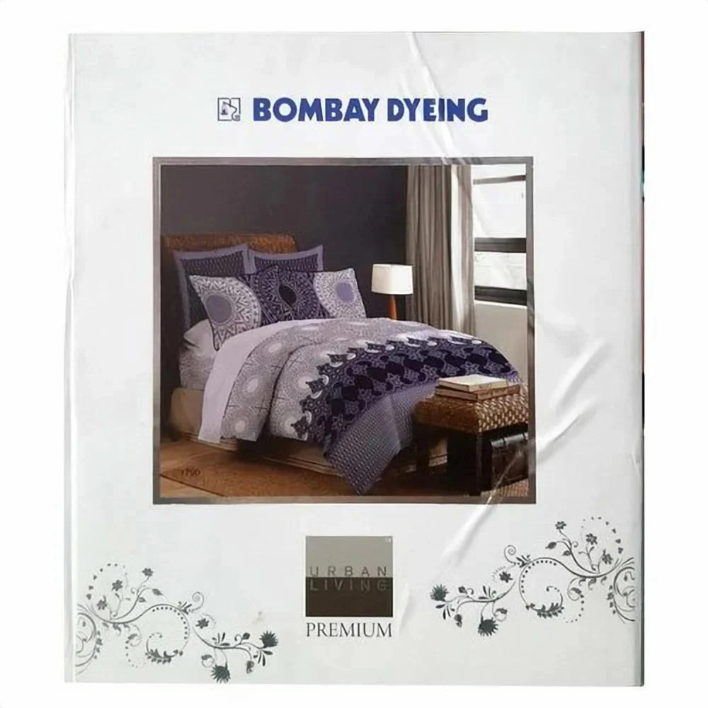 Bombay Dyeing bedsheet set in a white printed retail pack