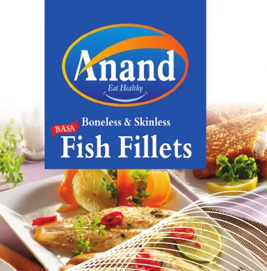 Anand Basa fish-fillets product packaging design from Ananda Group’s brochure
