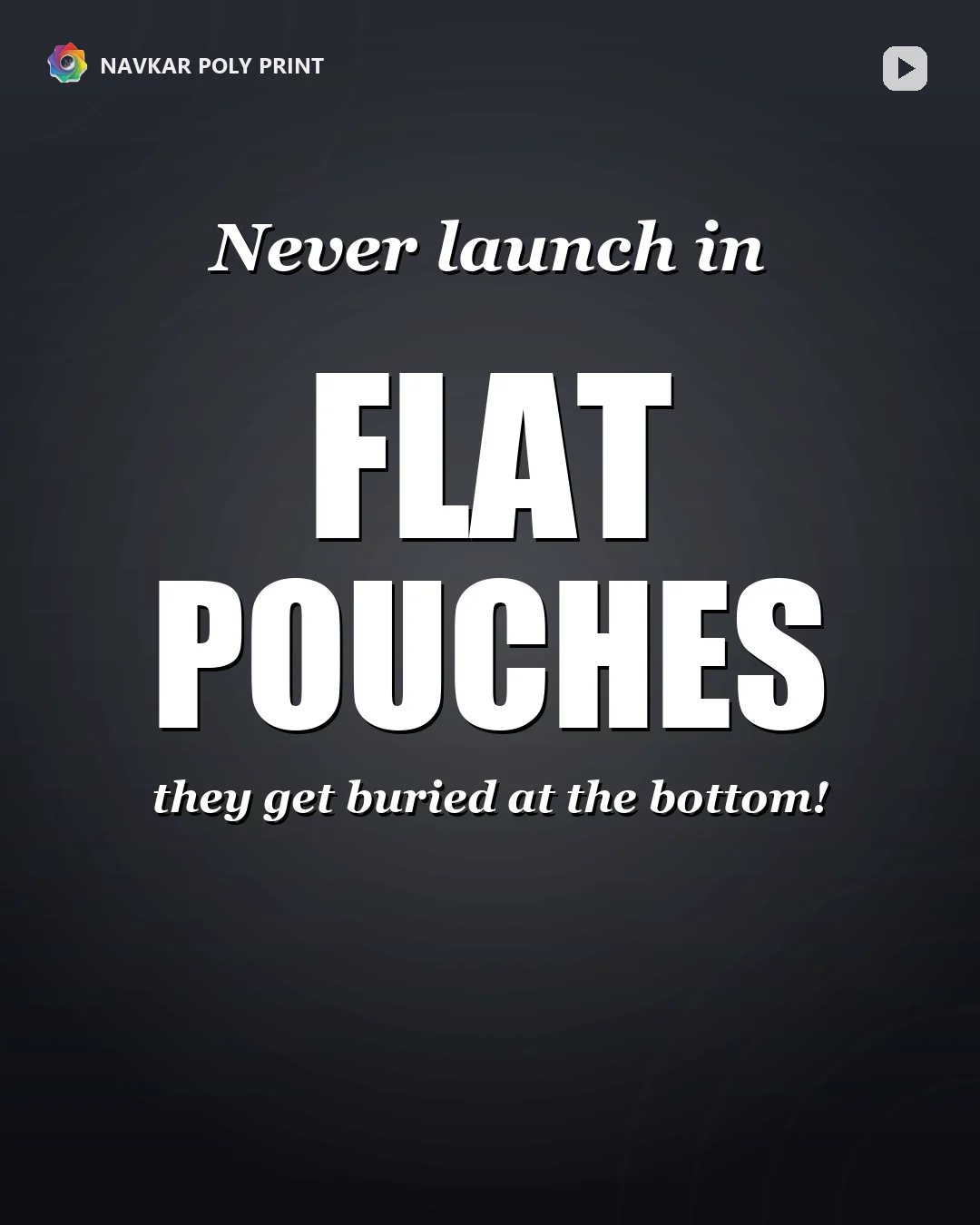 Charcoal packaging marketing artwork discussing flat pouch presentation