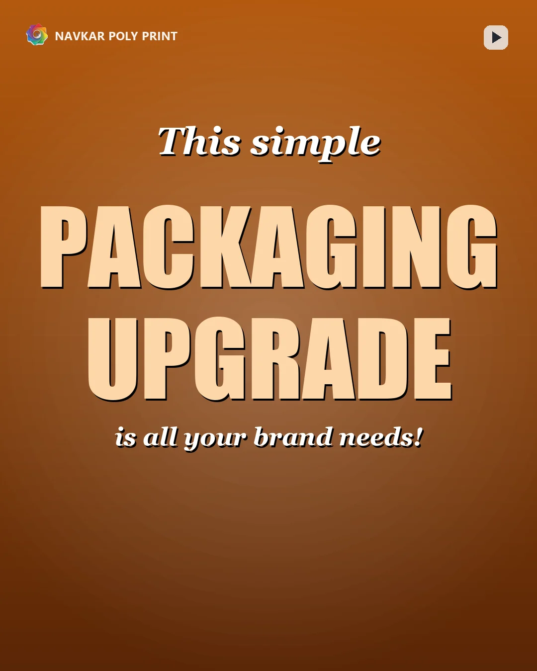 Ochre packaging marketing artwork with large display typography